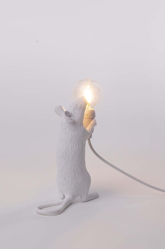 Dnevna soba in spalnica Namizna lučka Seletti Mouse Lamp Step 15220. bela