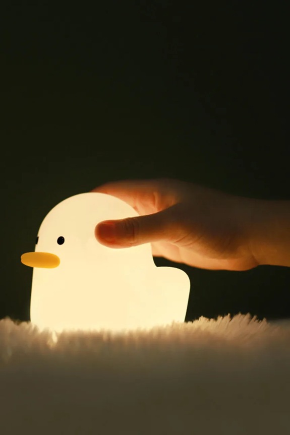 Salon i sypialnia Helio Ferretti lampka nocna led Duck 122573 biały