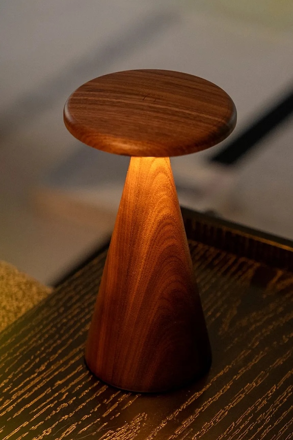 Obývacia izba a spálňa Bezdrôtová led stolná lampa Gingko Design Sylva Large 21 cm G056L.WT hnedá