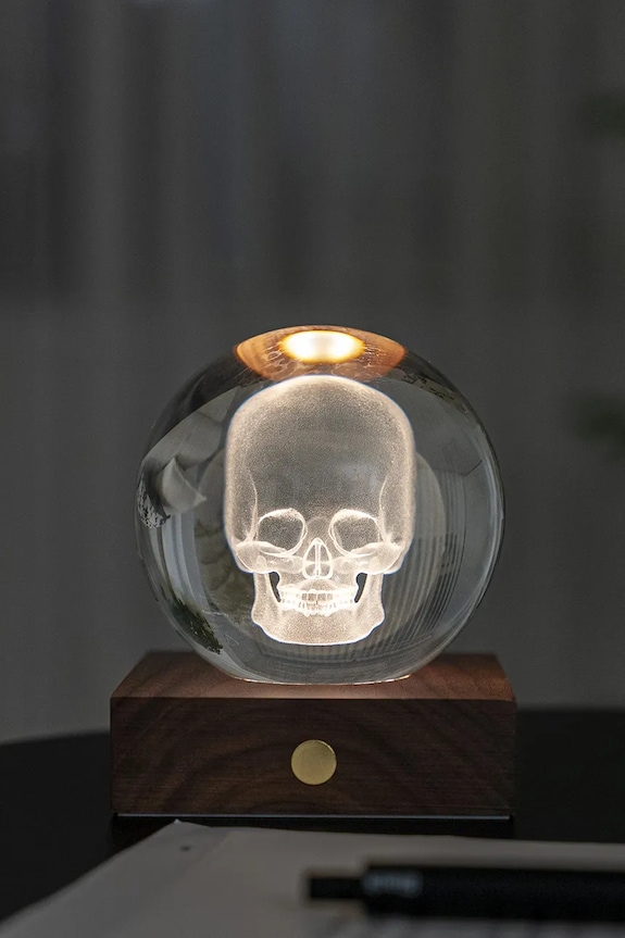 Bezdrôtová led stolná lampa Gingko Design Amber Crystal Light 9,5 x 8 cm G025SK hnedá AA00
