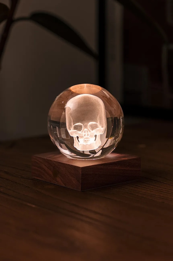 Obývacia izba a spálňa Bezdrôtová led stolná lampa Gingko Design Amber Crystal Light 9,5 x 8 cm G025SK hnedá