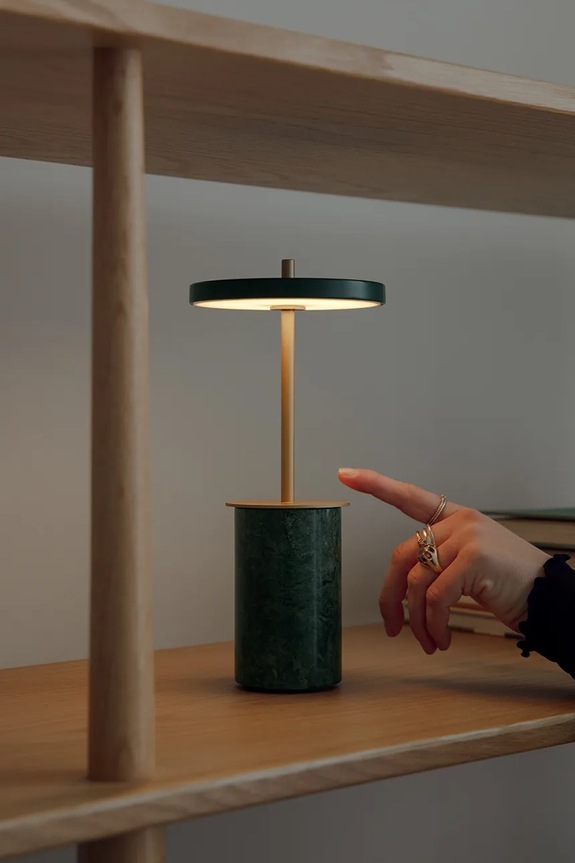 Umage lampa stołowa bezprzewodowa led Asteria Move Mini 25,5 cm turkusowy 2572.Umage