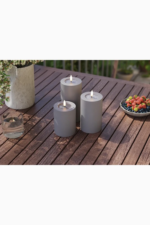 Свеча led Deluxe Homeart Gra Bloklys 10 x 15 cm серый RF.0035