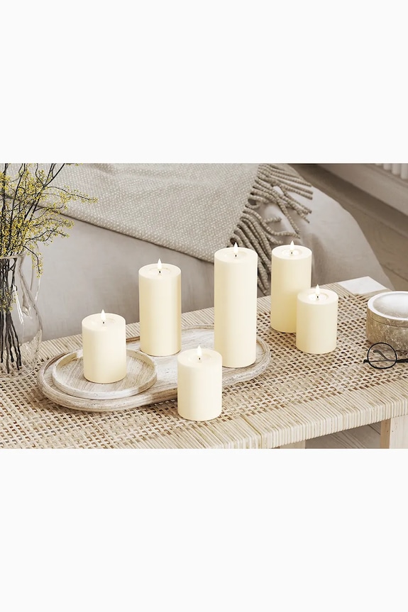 Свеча led Deluxe Homeart Cream Bloklys 5 x 15 cm RF.0106