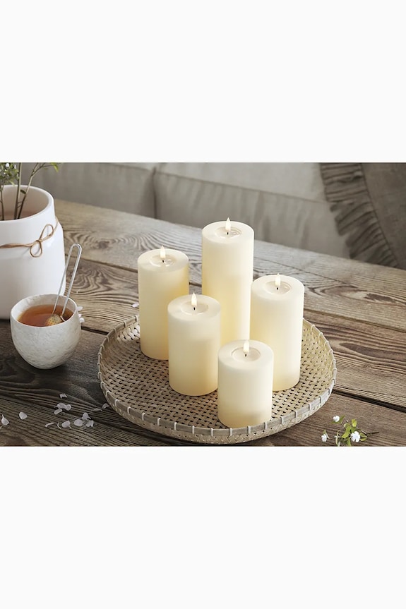 Вітальня та спальня Свічка led Deluxe Homeart Cream Bloklys 7,5 x 10 cm RF.0108 бежевий