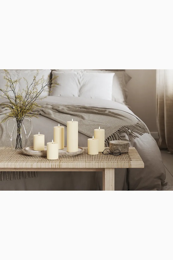 Свічка led Deluxe Homeart Cream Bloklys 10 x 15 cm RF.0113