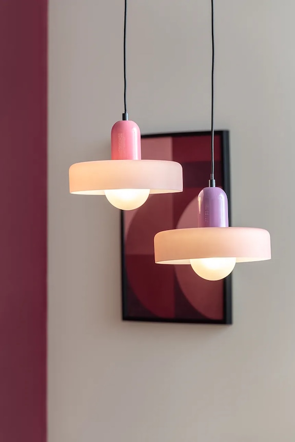 Závesná lampa Leitmotiv Opaco Grato 120 x 23 x 25 cm ružová LM2292PI