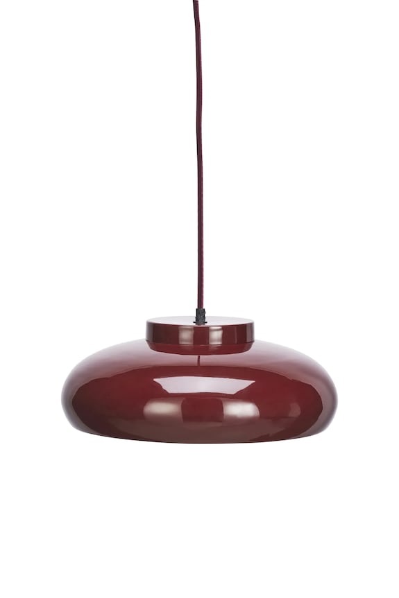 Závesná lampa Madam Stoltz Enamel 10 x 18 cm burgundské L59219R