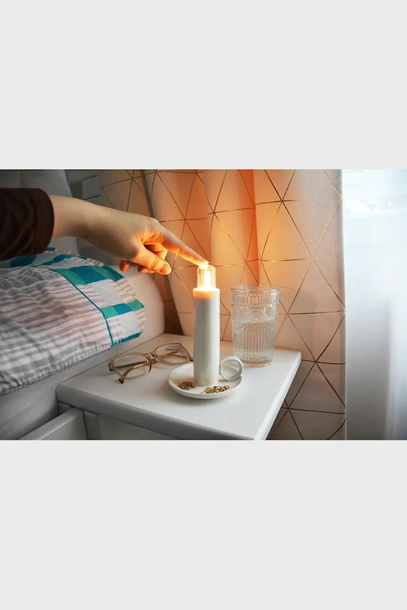 Luckies of London lampa na nočný stolík bezdrôtová z farebného skla SK.LIGHTCANDLE3