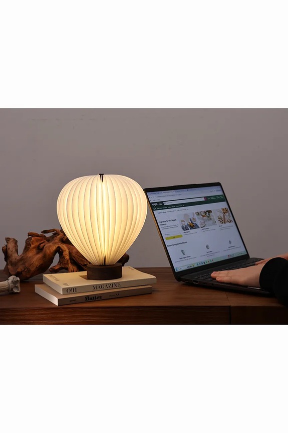 Salon i sypialnia Gingko Design lampa LED z papieru 18,2 x 7,2 x 20 cm G070WT brązowy