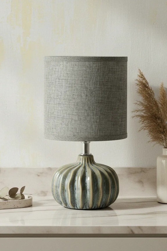 Lampă de masă din ceramică 13 x 13 x 17 cm HTLA2353.SR verde AA00