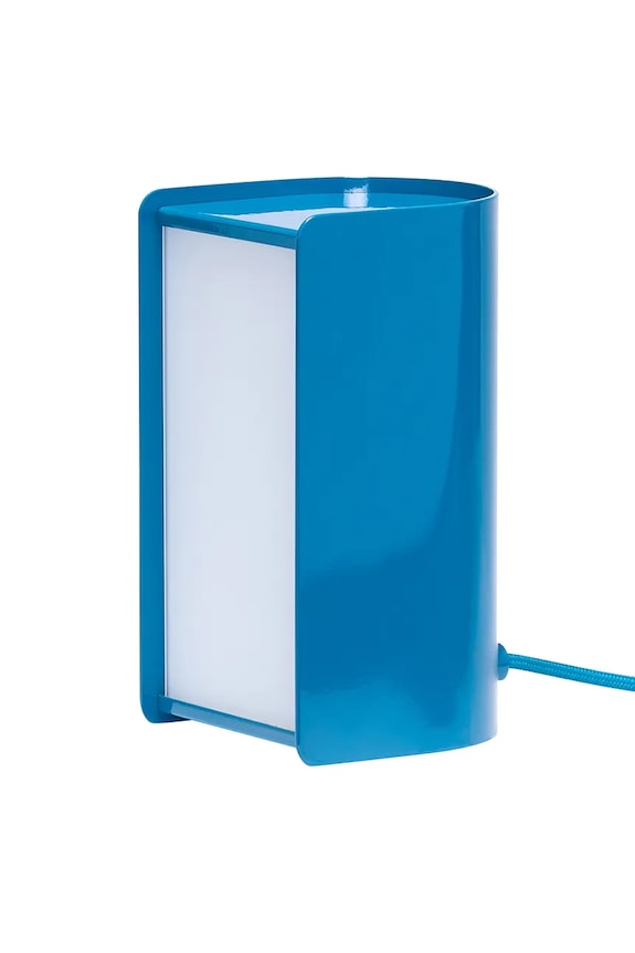 Hübsch lampa stolná z lešteného kovu 11 x 11 x 30 cm 962103 modrá AA00