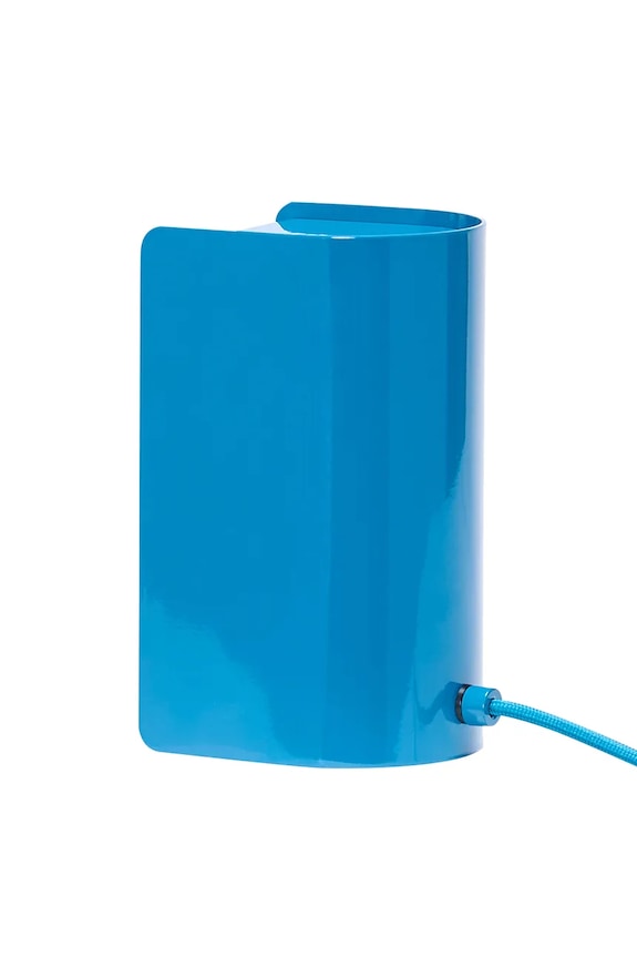 Obývacia izba a spálňa Hübsch lampa stolná z lešteného kovu 11 x 11 x 30 cm 962103 modrá