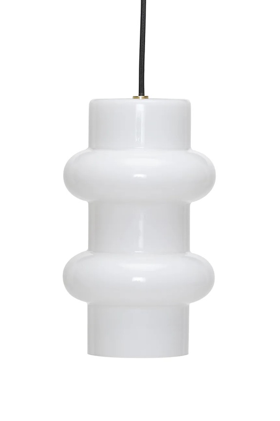 Hübsch závesná lampa z mliečneho skla 15 x25 cm biela 962111