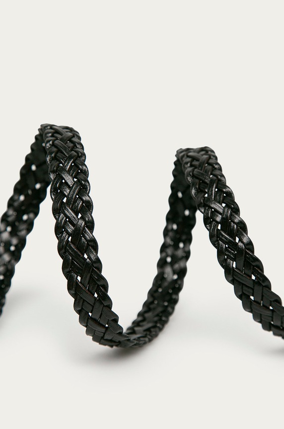 Pieces pasek skórzany 17077740 czarny AA00