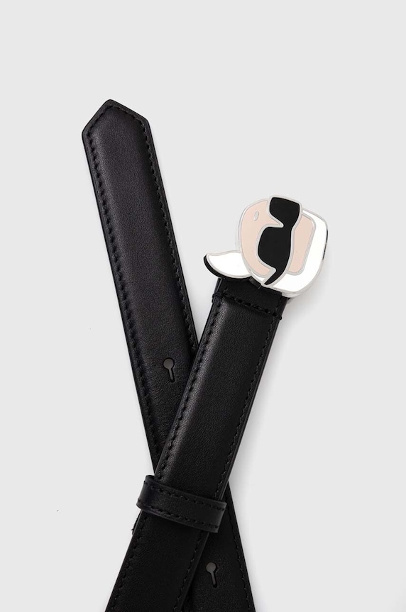 Kožený pásek Karl Lagerfeld 245W3103 černá AA00