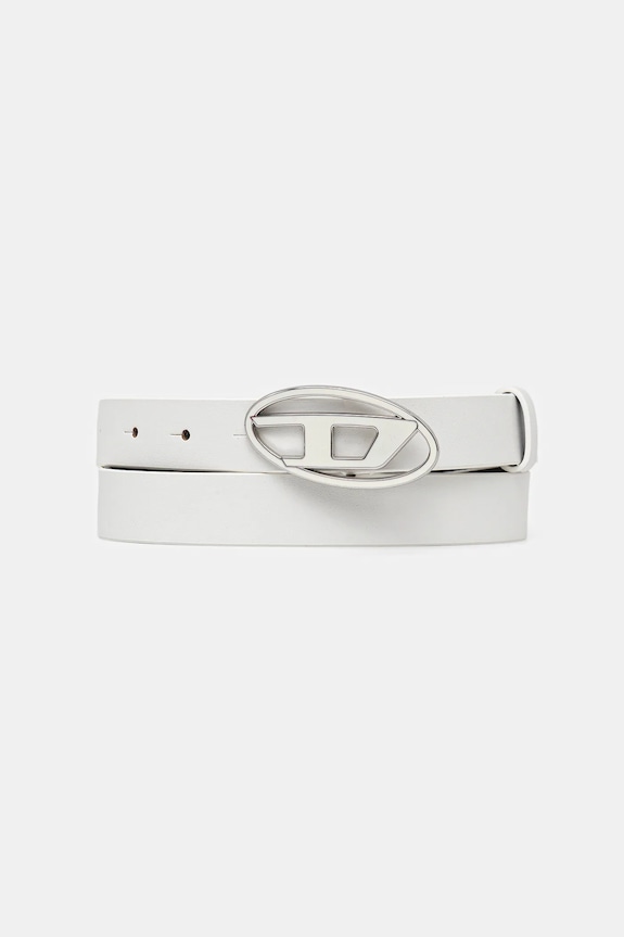 Diesel curea de damă din piele OVAL D LOGO B-1DR 25 alb X09716.P1245