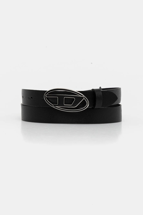 Diesel pásek dámský kožený OVAL D LOGO B-1DR 25 černá X09716.P1245