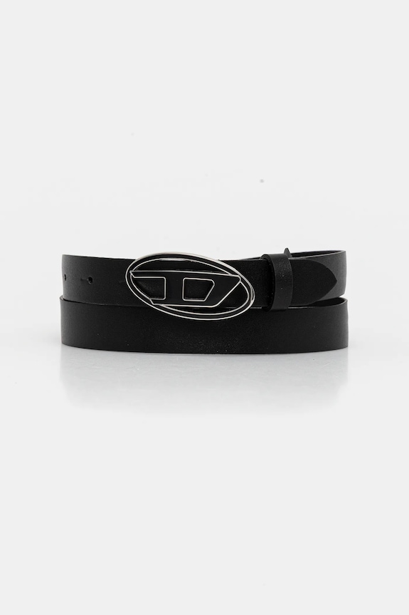 Diesel pásek dámský kožený OVAL D LOGO B-1DR 25 černá X09716.P1245