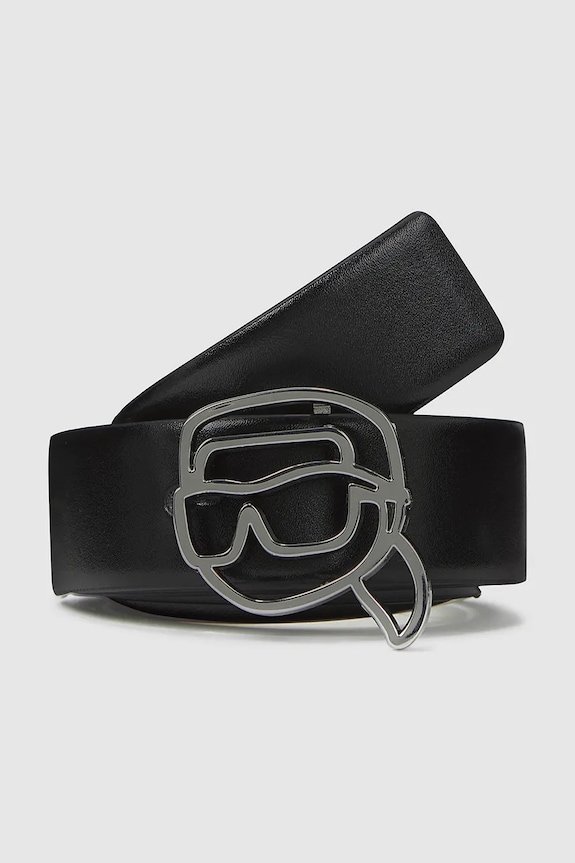 Dvostrani kožni remen Karl Lagerfeld IKON bež A4W33048