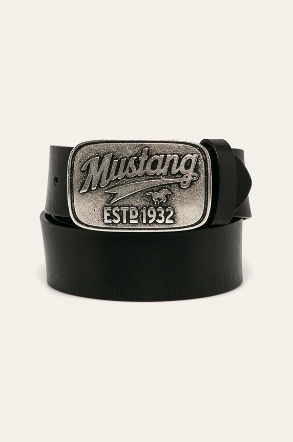 Mustang - Pasek skórzany czarny MG2046R06.790