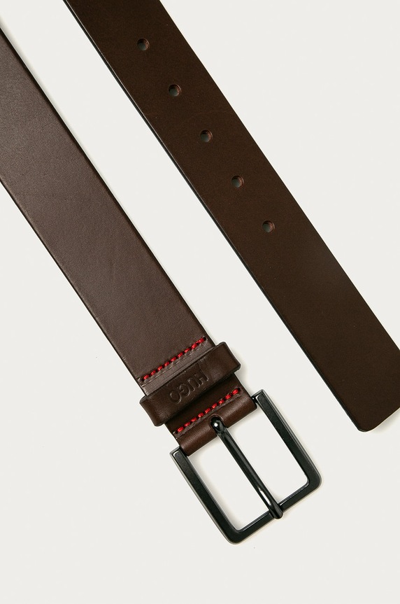 HUGO - Pasek skórzany 50385358.NOS 50385358.NOS brązowy AA00