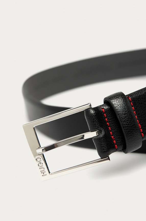 HUGO - Pasek skórzany 50385627.NOS 50385627.NOS czarny AA00