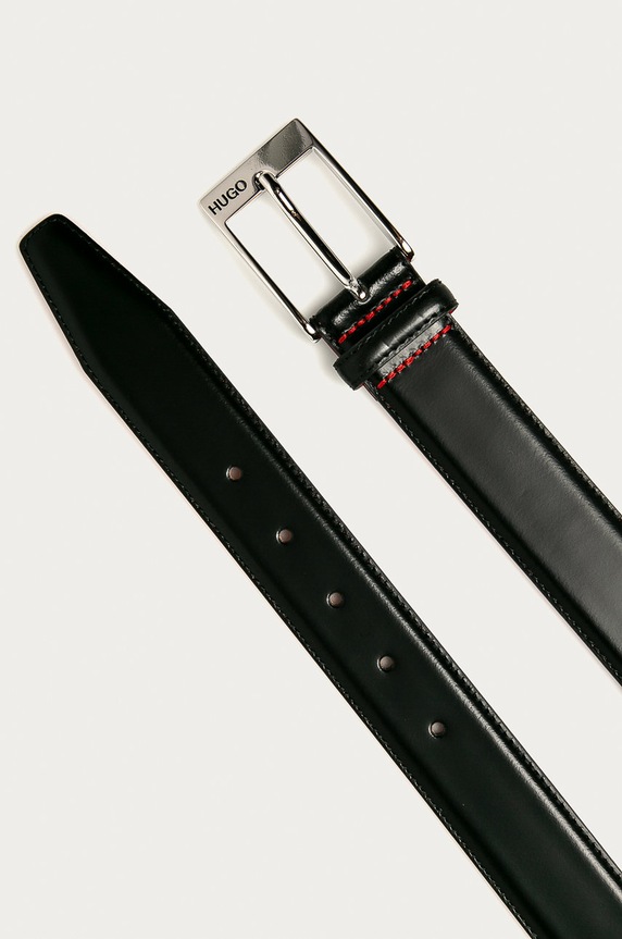Akcesoria HUGO - Pasek skórzany 50125066.NOS 50125066.NOS czarny
