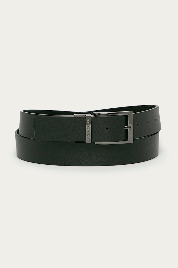 Emporio Armani - Oboustranný kožený pásek černá Y4S195.YLO8J