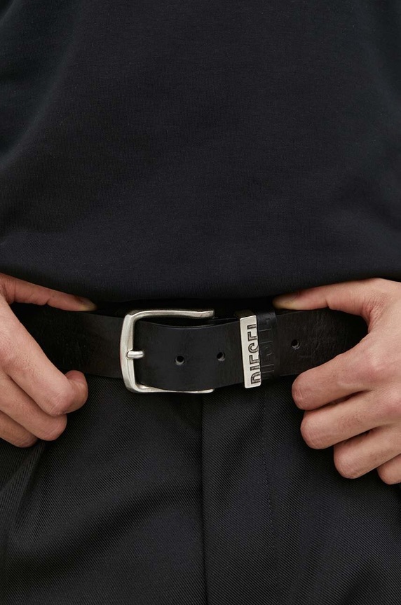 Akcesoria Diesel pasek skórzany B-VISIBLE BELT X08506.PS142 czarny