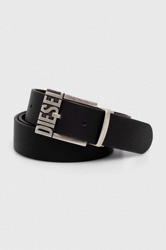 Oboustranný kožený pásek Diesel B-SHIFT II BELT černá X08879.PR227