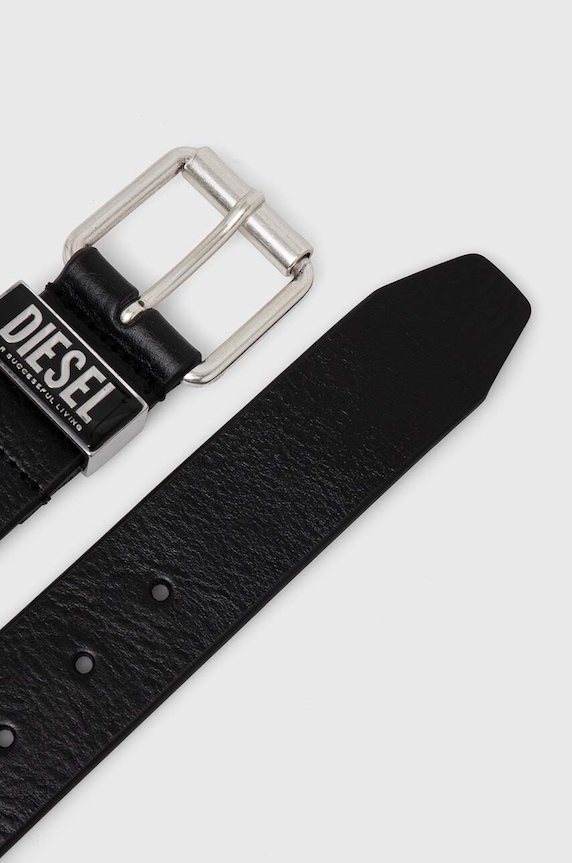 Diesel pasek skórzany B-GLOSSY LOOP BELT X09797.PR227 czarny AA00