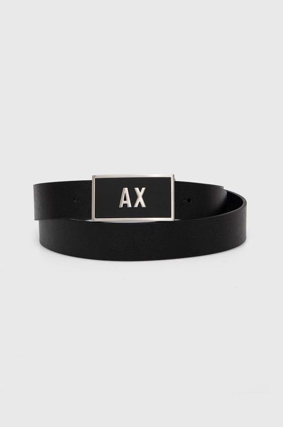 Двосторонній шкіряний ремінь Armani Exchange XM000185.AF11958.NOS чорний AA00