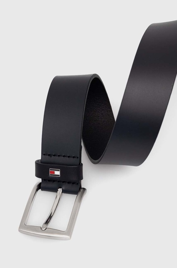 Kožený opasok Tommy Hilfiger AM0AM08360 tmavomodrá AA00