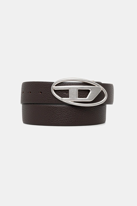Diesel curea de piele cu două fețe OVAL D LOGO B-1DR REV II maro X09812.P4420