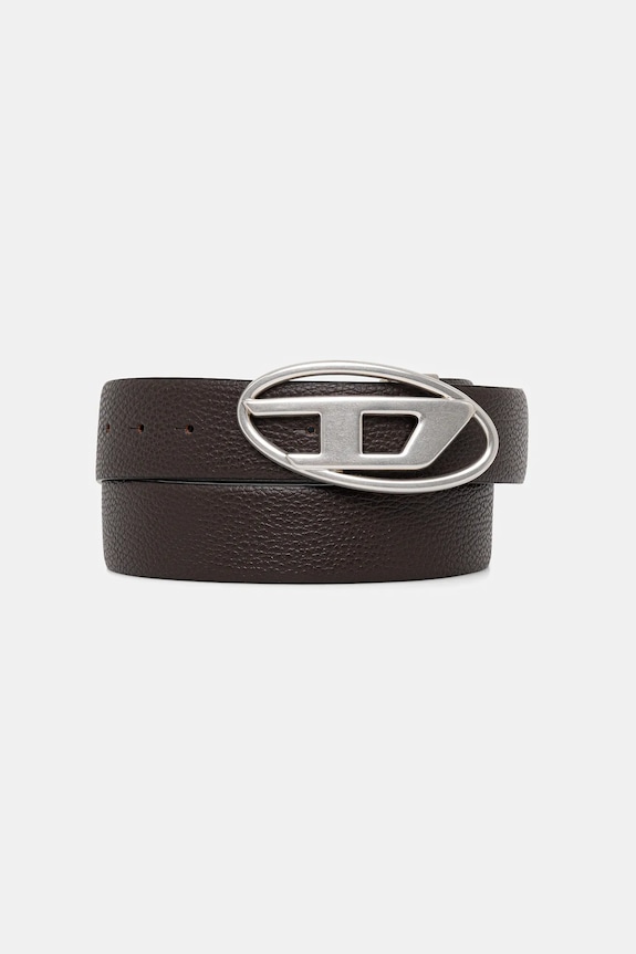 Diesel curea de piele cu două fețe OVAL D LOGO B-1DR REV II maro X09812.P4420