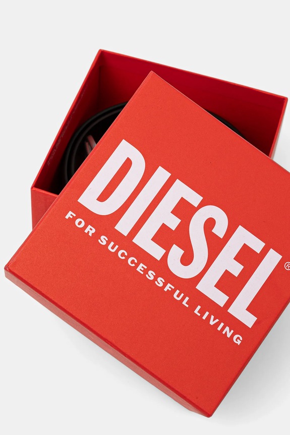 Diesel curea de piele cu două fețe OVAL D LOGO B-1DR REV II maro X09812.P4420