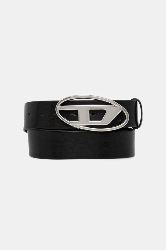 Diesel pasek skórzany OVAL D LOGO B-1DR W czarny X08727.PR666