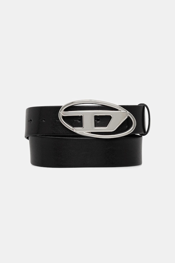 Diesel pasek skórzany OVAL D LOGO B-1DR W czarny X08727.PR666