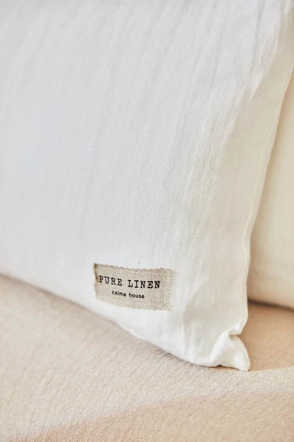 Lanena prevleka za vzglavnik Calma House Lino 30 x 60 cm LINO2.30.CRU bela