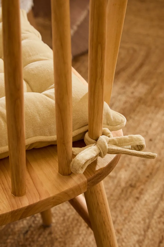 Βαμβακερό μαξιλάρι για καρέκλα Calma House 40 x 40 x 4 cm κίτρινο VELOUR.40G.CRU