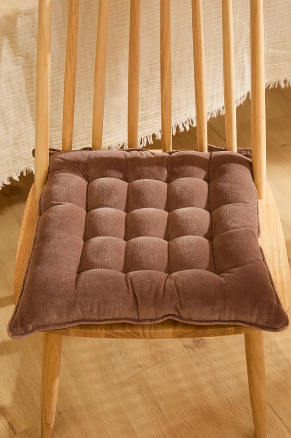 Σαλόνι και υπνοδωμάτιο Βαμβακερό μαξιλάρι για καρέκλα Calma House 40 x 40 x 4 cm VELOUR.40G.MRR καφέ