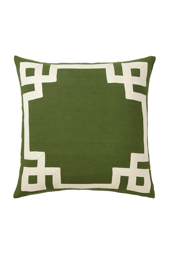 Olivier Desforges față de pernă decorativă din in ACHILLE Palme 45 x 45 cm verde 1069053