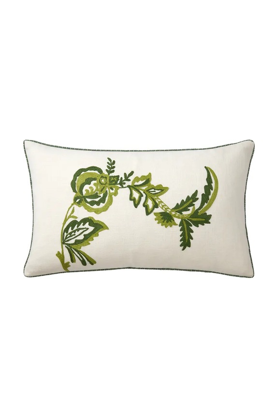 Olivier Desforges față de pernă decorativă din bumbac GIRANDOL Palme 33 x 57 cm alb 1067433