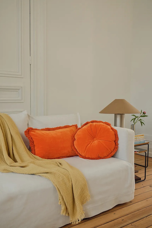 Olivier Desforges față de pernă decorativă din bumbac ROMULUS Capucine 33 x 57 cm portocaliu 1062840
