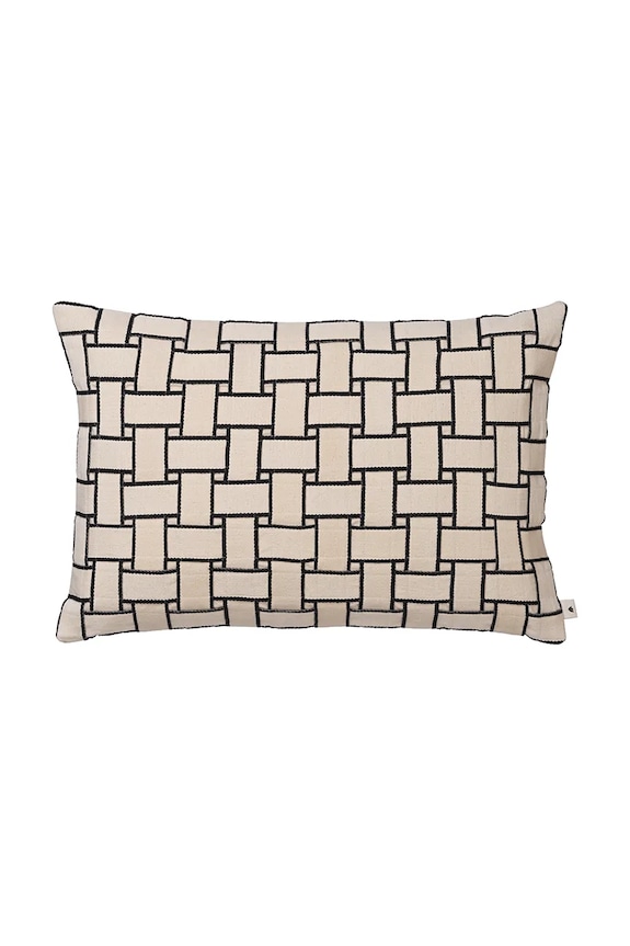 Ferm Living Polštář s dekorací bavlněný 40 x 60 cm béžová 1104272919