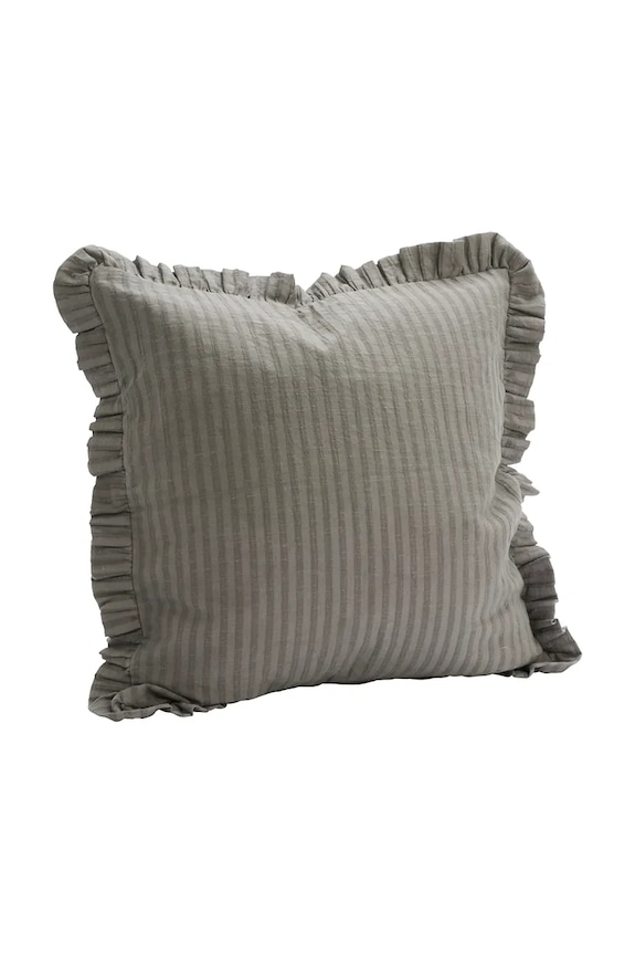 Madam Stoltz față de pernă decorativă din bumbac 50 x 50 cm gri JOCU2843