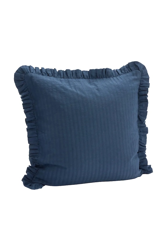 Madam Stoltz față de pernă decorativă din bumbac 50 x 50 cm albastru JOCU2867