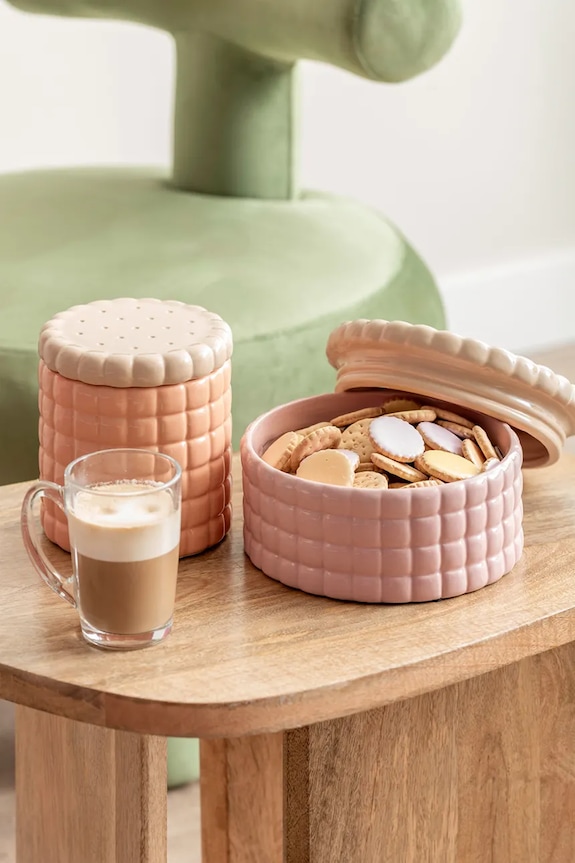 Konyha és bár Present Time tartály fedővel Jar Biscuit Box 15 cm PT3981LO narancssárga