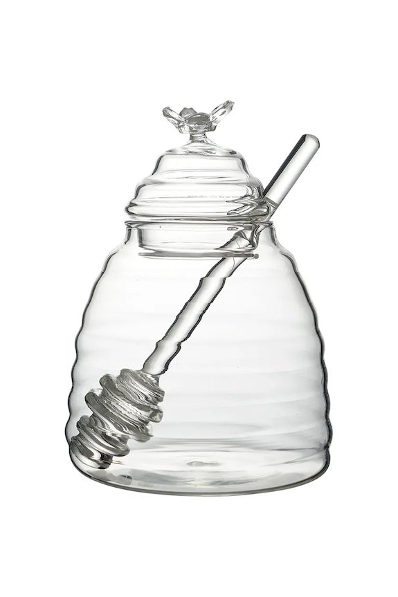 Affek Design borcan de miere cu lingură Basic Kitchen 500 ml HTID5577 transparent AA00